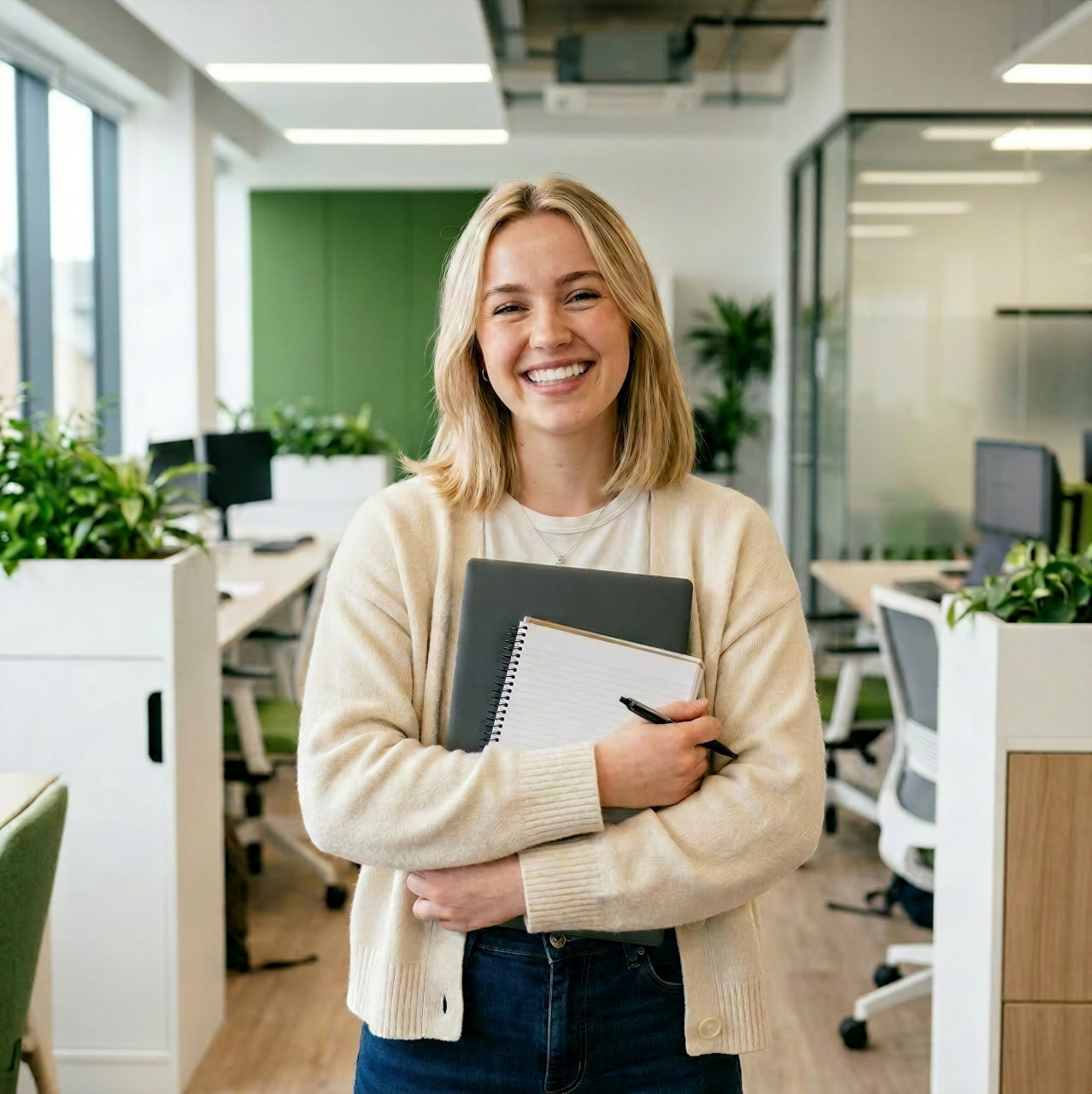 Students in office